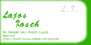 lajos kosch business card